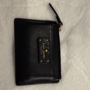 Kate Spade Black Leather Zip Pouch